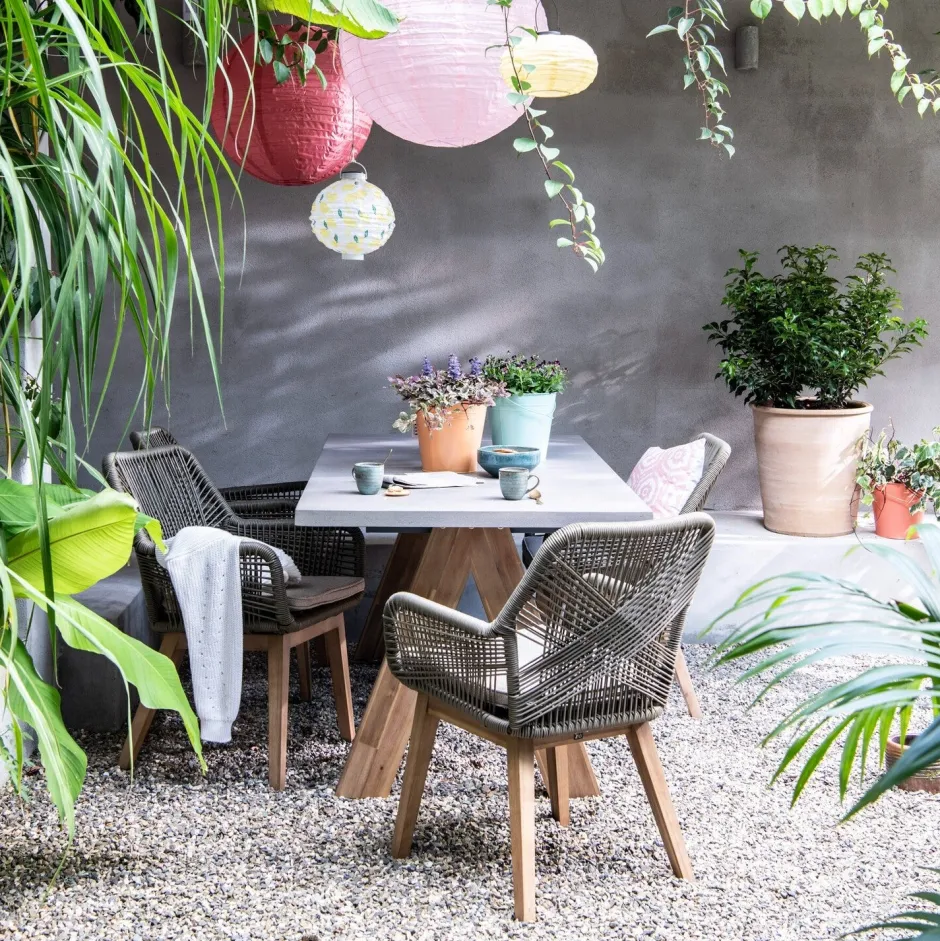 Intratuin Gartentisch Wout grau 220 x 100 x 77 cm| Esstische