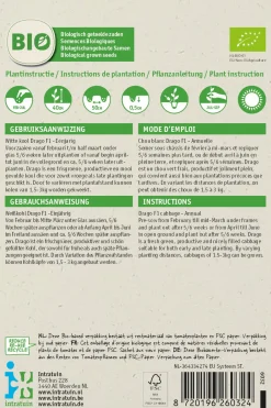 Intratuin Gemüsesamen Weißkohl (Brassica oleracea 'Drago F1') (BIO) Samen| Gemüsesamen|Saatgut