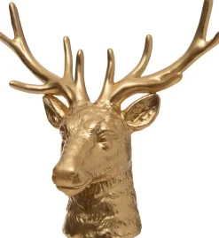 Intratuin Hirschkopf Porzellan Minto gold 20,8 x 9,2 x 19 cm| Dekofiguren & -Objekte