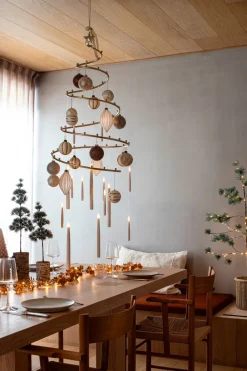 Intratuin hängender Spiralbaum gold D 49 H 50 cm| Weihnachtsfiguren & -Objekte