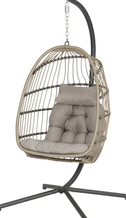 Intratuin Hängesessel mit Gestell klappbar Pax grau| Gartenstühle|Hängesessel