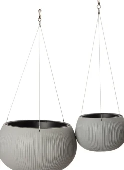 Intratuin Hängetopf Joselyn grau D 24 H 16 cm| Blumenampeln & Hängetöpfe|Blumentöpfe & Pflanzgefäße