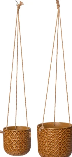 Intratuin Hängetopf Keaton hellbraun D 18,5 H 18 cm| Blumenampeln & Hängetöpfe|Blumentöpfe & Pflanzgefäße