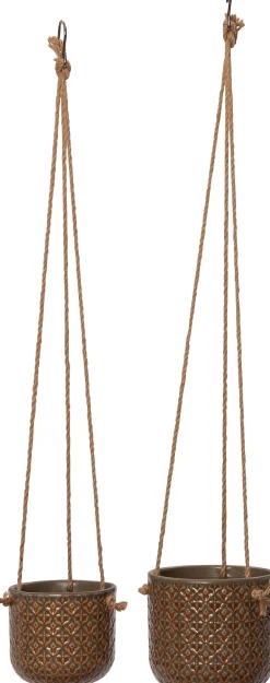 Intratuin Hängetopf Mariya braun D 14,5 H 14 cm| Blumenampeln & Hängetöpfe|Blumentöpfe & Pflanzgefäße