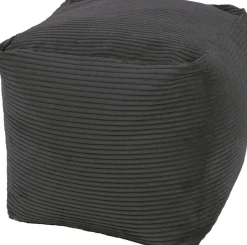 Intratuin Hocker Rib schwarz 45 x 45 x 45 cm| Poufs