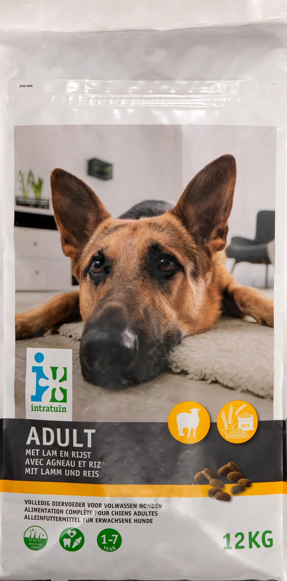 Intratuin Hundefutter Adult Lamm und Reis 12 kg| Hundefutter