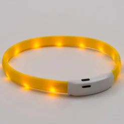 Intratuin Hundehalsband LED gelb 15-65 cm| Hundegeschirr & -Leinen