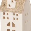 Intratuin Häuschen Gerry weiß mit LED 7,5 x 6,5 x 13 cm| Weihnachtsfiguren & -Objekte
