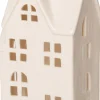 Intratuin Häuschen Gerry weiß mit LED 8,3 x 7 x 17 cm| Weihnachtsfiguren & -Objekte