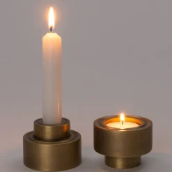 Intratuin Kerzenständer Alu gold D 6,5 H 4,5 cm| Kerzenständer
