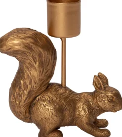 Intratuin Kerzenständer Eichhörnchen 10 x 3,5 x 10,5 cm gold| Kerzenständer