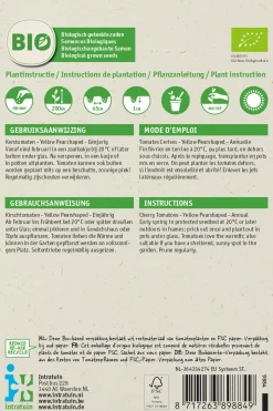 Intratuin Kirschtomate (Lycopersicon esculentum 'Yellow Pearshaped') (BIO) Samen| Gemüsesamen|Saatgut