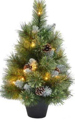 Intratuin Künstlicher Weihnachtsbaum grün D 34 H 60 cm 25 LEDs warmweiß| Künstliche Weihnachtsbäume