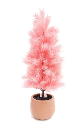 Intratuin Künstlicher Weihnachtsbaum im Topf rosa D 23 H 50 cm| Künstliche Weihnachtsbäume
