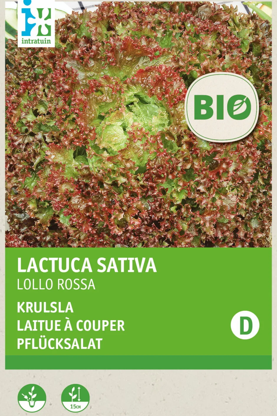 Intratuin Krauser Kopfsalat (Lactuca sativa 'Lollo Rosso') (BIO) Samen| Gemüsesamen|Saatgut