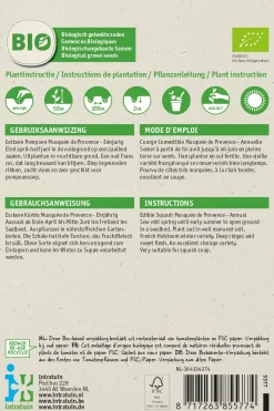 Intratuin Kürbis essbar (Cucurbita moschata 'Musquee de Procence') (BIO) Samen| Gemüsesamen|Saatgut