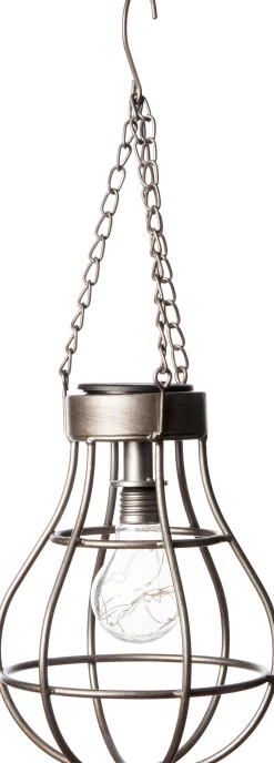 Intratuin LED Solarleuchte D 17 H 51 cm antiksilber| Solar Gartenleuchten|Außenleuchten Hängend