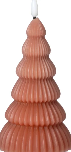 Intratuin LED Stumpenkerze Weihnachtsbaum Juna dunkelbraun D 8,5 H 17,5 cm| Led Kerzen