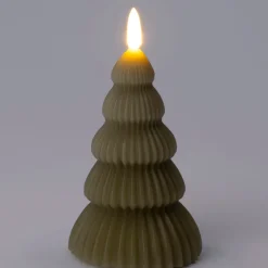 Intratuin LED Stumpenkerze Weihnachtsbaum Juna grün D 8 H 13,5 cm| Led Kerzen