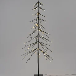 Intratuin LED Weihnachtsbaum Daan schwarz mit Beleuchtung warmweiß D 57 H 120 cm| Alternative Weihnachtsbäume