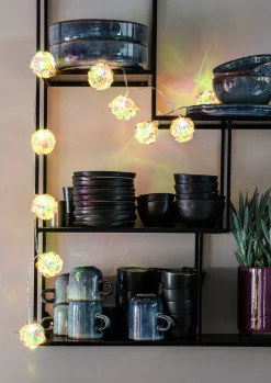 Intratuin Lichterkette Ball Irisierend mit 10 Lichtern warmweiß 5 x 5 x 165 cm| Motiv-Lichterketten