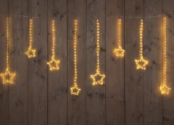 Intratuin Lichtervorhang Sterne mit 364 LEDs warmweiß 2 m| Eisregen Lichterketten