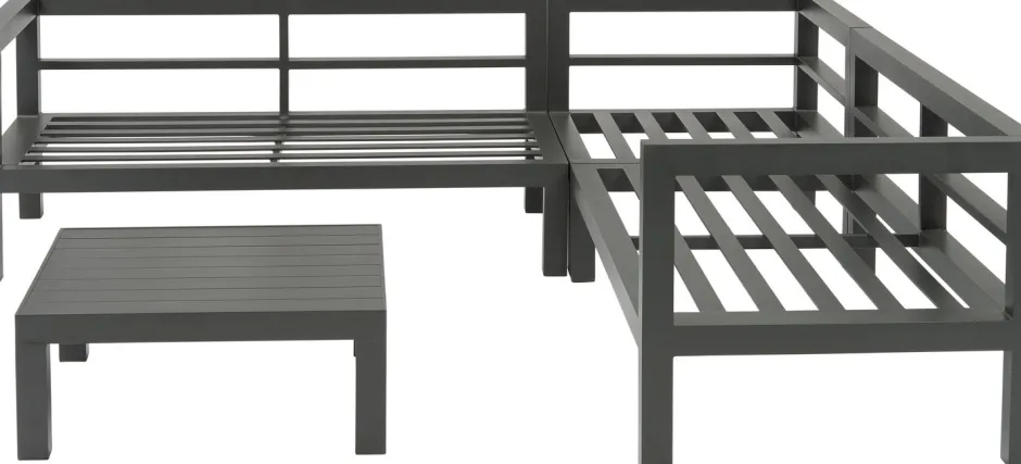 Intratuin Lounge-Set Nola 4-Sitzer Aluminium grau| Lounge-Sets|Lounge-Sets