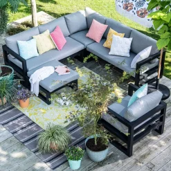 Intratuin Lounge-Set Nola 4-Sitzer Aluminium grau| Lounge-Sets|Lounge-Sets