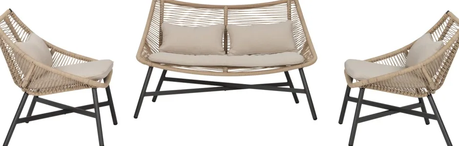 Intratuin Lounge-Set Saar 4-Sitzer Rattan natur| Lounge-Sets|Lounge-Sets
