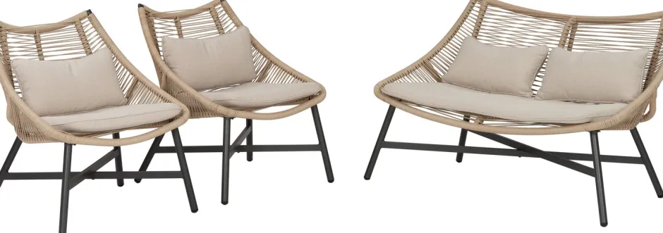 Intratuin Lounge-Set Saar 4-Sitzer Rattan natur| Lounge-Sets|Lounge-Sets