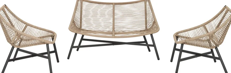 Intratuin Lounge-Set Saar 4-Sitzer Rattan natur| Lounge-Sets|Lounge-Sets