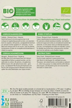 Intratuin Mangold (Beta vulgares 'Rhubard Chard') (BIO) Samen| Gemüsesamen|Saatgut