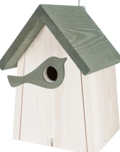 Intratuin Nistkasten Kohlmeise weiß / grün 19 x 19 x 30 cm| Gartenvögel|Vogelhäuser & Nistkästen