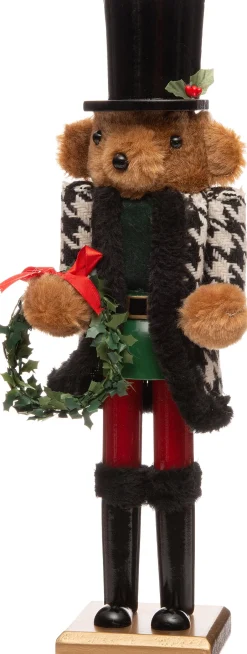 Intratuin Nussknacker Bär schwarz 11 x 10 x 38 cm| Weihnachtsfiguren & -Objekte