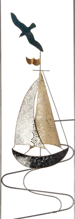 Intratuin Outdoor-Wanddeko Segelboot weiß / schwarz 30,5 x 91 x 2,5 cm| Outdoor-Wanddeko