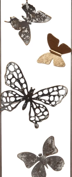Intratuin Outdoor-Wanddeko Schmetterlinge schwarz 20 x 51 x 4 cm| Outdoor-Wanddeko