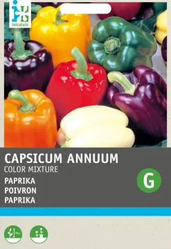 Intratuin Paprika 5-Farben-Mischung (Capsicum annuum) Samen| Gemüsesamen|Saatgut