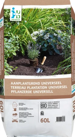 Intratuin Pflanzerde Universell Bio 60 l| Pflanzerde & Substrat|Gartenerde