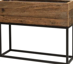 Intratuin Pflanzkübel auf Ständer schwarz / Holz 50 x 16 x 41 cm| Pflanzkübel|Blumentöpfe & Pflanzgefäße