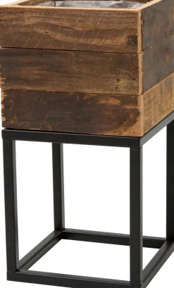 Intratuin Pflanzkübel Miles mit Ständer schwarz / Holz 18 x 18 x 34 cm| Blumentöpfe|Blumentöpfe & Pflanzgefäße