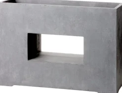 Intratuin Pflanzkübel mit Fenster 75 x 27 x 52 cm grau| Pflanzkübel|Blumentöpfe & Pflanzgefäße