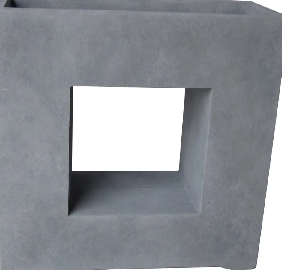 Intratuin Pflanzkübel mit Fenster 68 x 27 x 68 cm grau| Pflanzkübel|Blumentöpfe & Pflanzgefäße