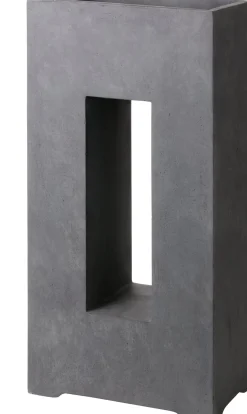 Intratuin Pflanzkübel-Säule mit Fenster 45 x 27 x 96 cm anthrazit| Pflanzkübel|Blumentöpfe & Pflanzgefäße