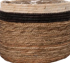Intratuin Pflanzkorb Didi naturell / schwarz / weiß D 18 H 18 cm| Pflanzkörbe|Pflanzkörbe