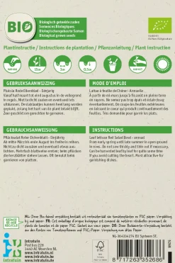Intratuin Pflücksalat (Lactuca sativa 'Roter Eichenblatt') (BIO) Samen| Gemüsesamen|Saatgut