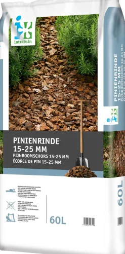 Intratuin Pinienrinde mittel (15-25 mm) 60 l| Rindenmulch & Kakaoschalen