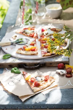 Intratuin Pizzastein für Grill mit Pizzaschneider| Pizzasteine