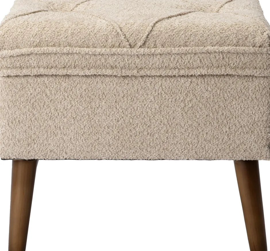 Intratuin Pouf Ned crème 105 x 40 x 46 cm| Poufs