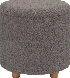 Intratuin Pouf Onne met Stauraum hellgrau D 40 H 40 cm| Poufs