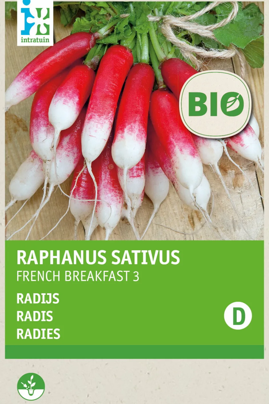 Intratuin Radieschen (Raphanus sativus 'French Breakfast') (BIO) Samen| Gemüsesamen|Saatgut